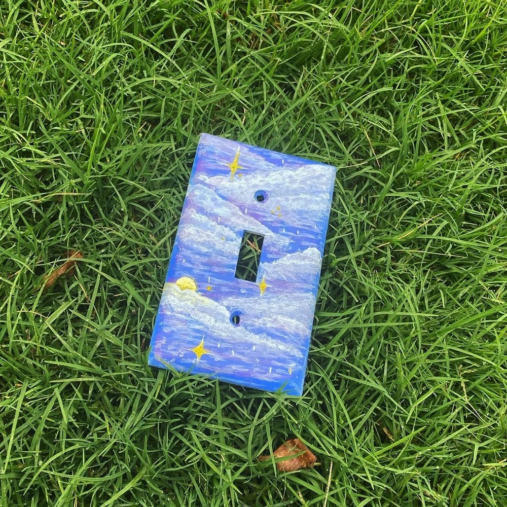 ☁️stars and clouds light switch cover✨